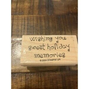 Stampin' Up!  Wooden Rubber Stamp Wishing You Sweet Holiday Memories
